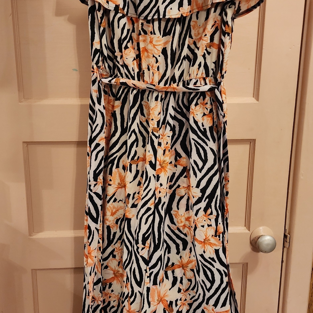 Floral Zebra Print Jumpsuit